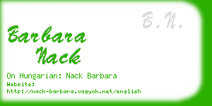 barbara nack business card